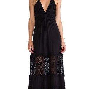 Sky Black Dress with Halter Neck